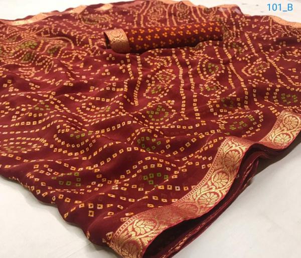 Ruchi Simaya 11 Casual Wear Chiffon Bandhani Saree Collection